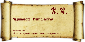 Nyemecz Marianna névjegykártya
